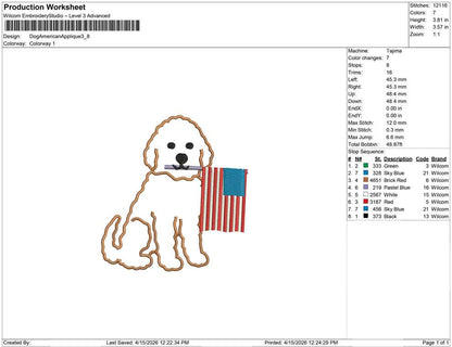 Dog American Applique