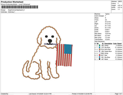 Dog American Applique