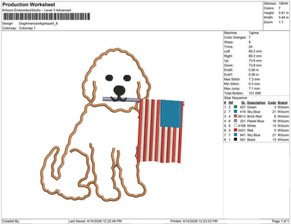 Dog American Applique