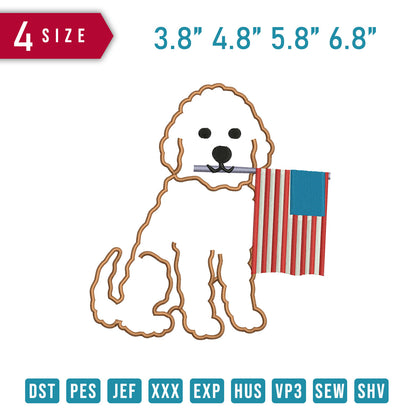 Dog American Applique