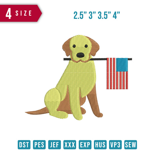 Dog American Flag