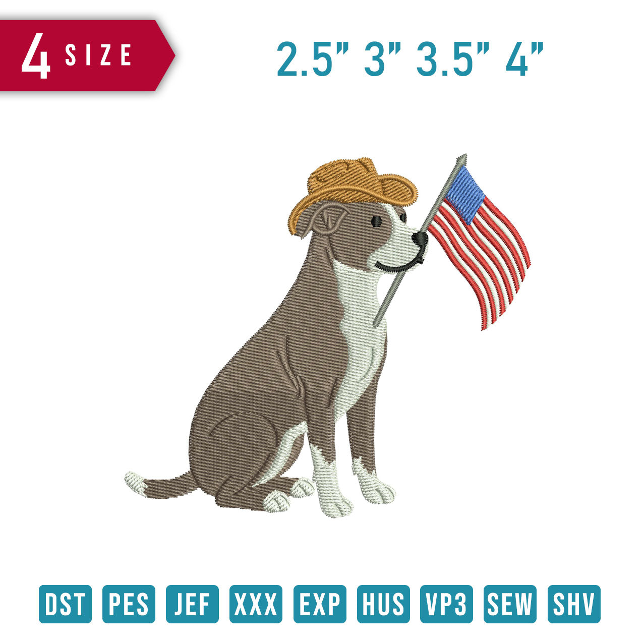 Dog American Flag