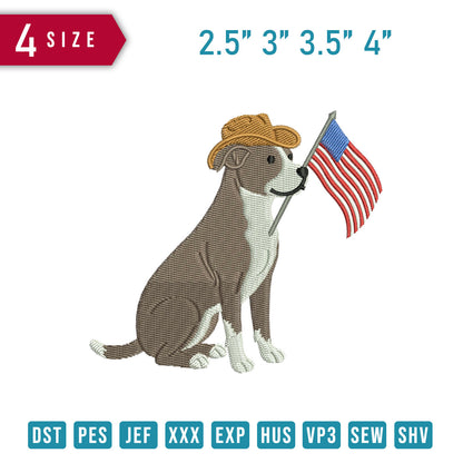 Dog American Flag