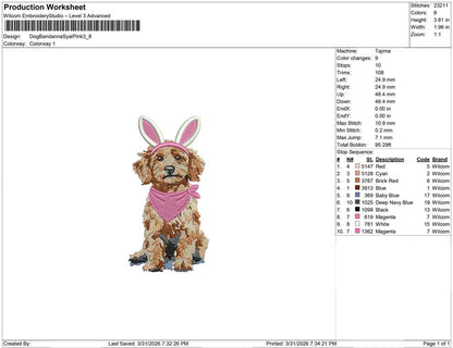 Dog Bandanna Syal Pink