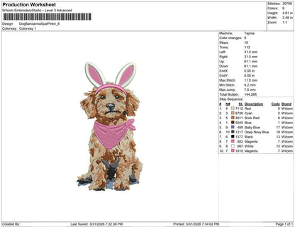 Dog Bandanna Syal Pink