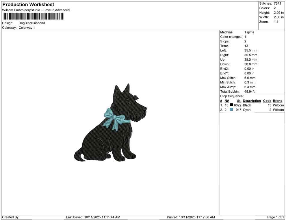 Dog Black Ribbon