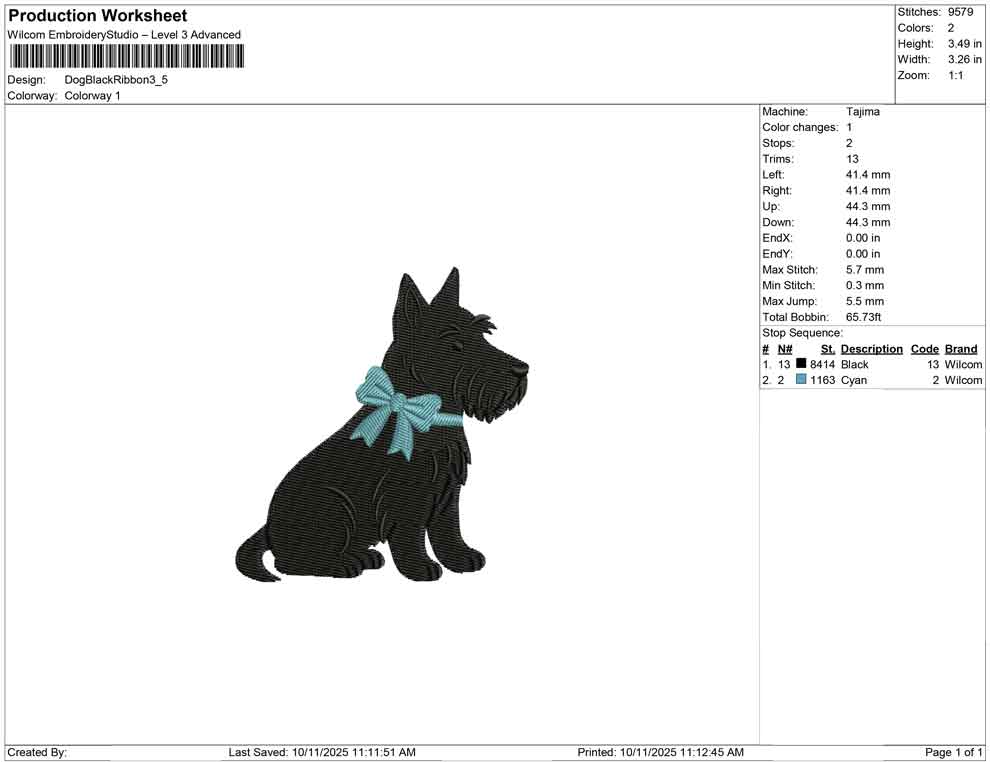 Dog Black Ribbon