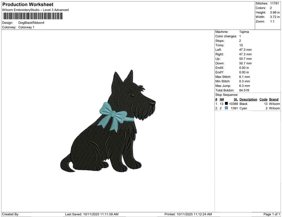 Dog Black Ribbon