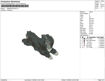 Dog black thick fur