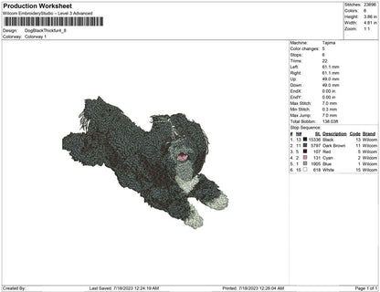 Dog black thick fur