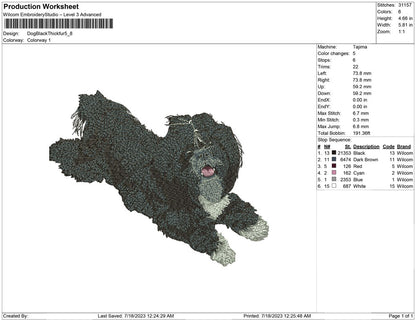 Dog black thick fur