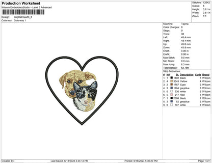 Dog and cat with Heart