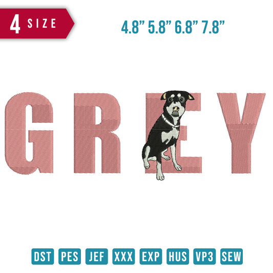 Dog Grey Letter