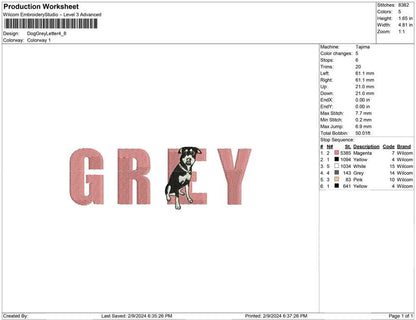 Dog Grey Letter