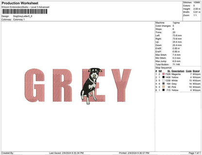 Dog Grey Letter