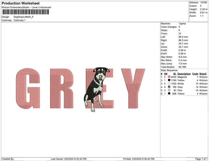 Dog Grey Letter