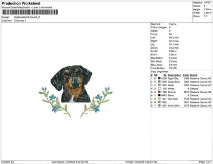 Dog Head And Flower