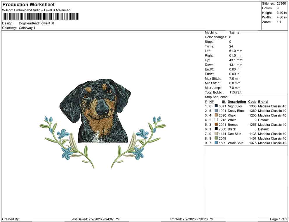 Dog Head And Flower