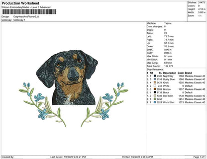 Dog Head And Flower