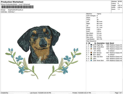 Dog Head And Flower
