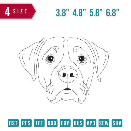 Dog Head Line Art