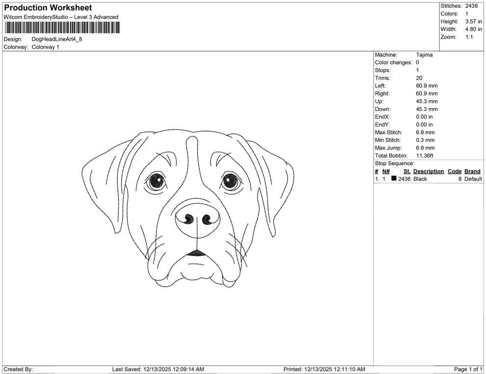 Dog Head Line Art
