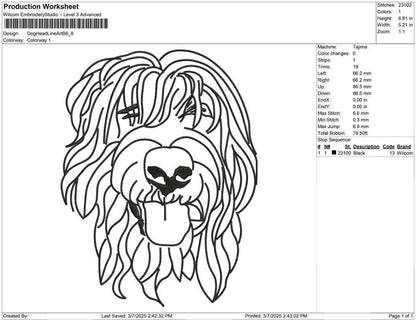 Dog Head Line Art B