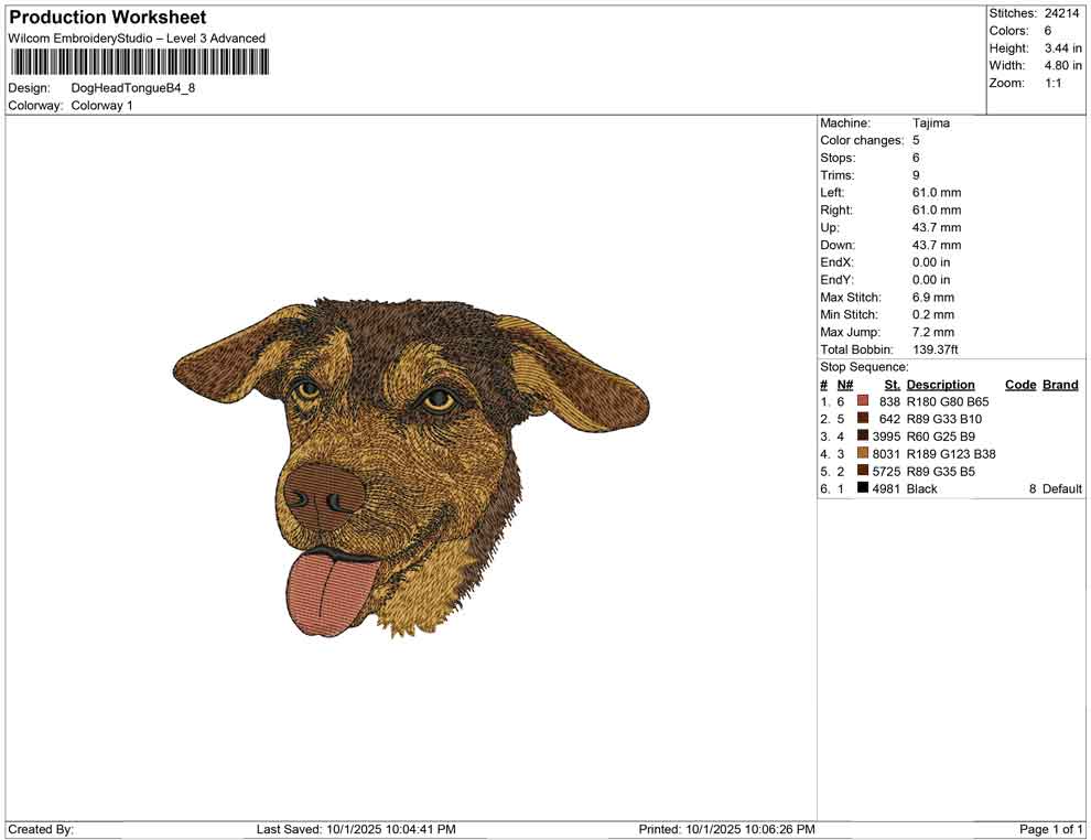 Dog Head Tongue B