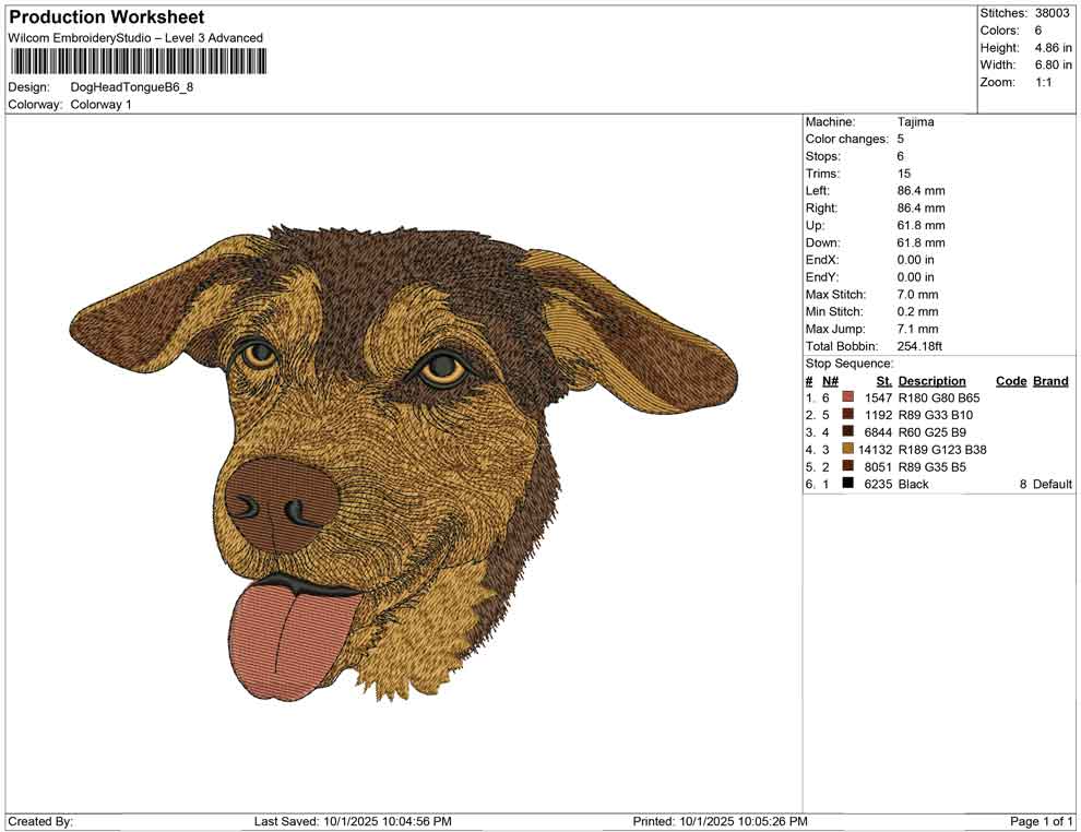 Dog Head Tongue B