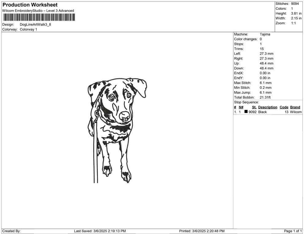 Dog Line Art Walk