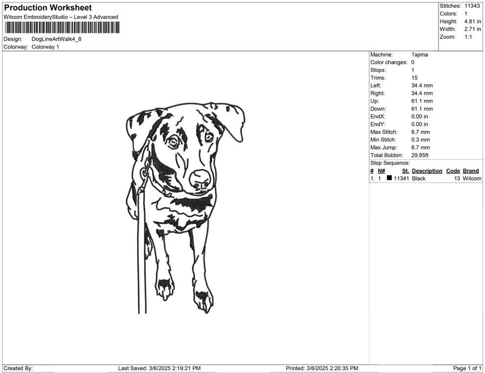 Dog Line Art Walk