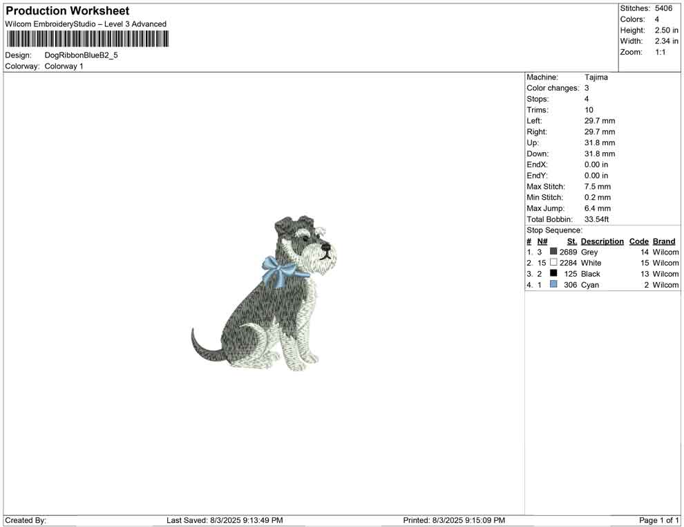Dog Ribbon Blue B
