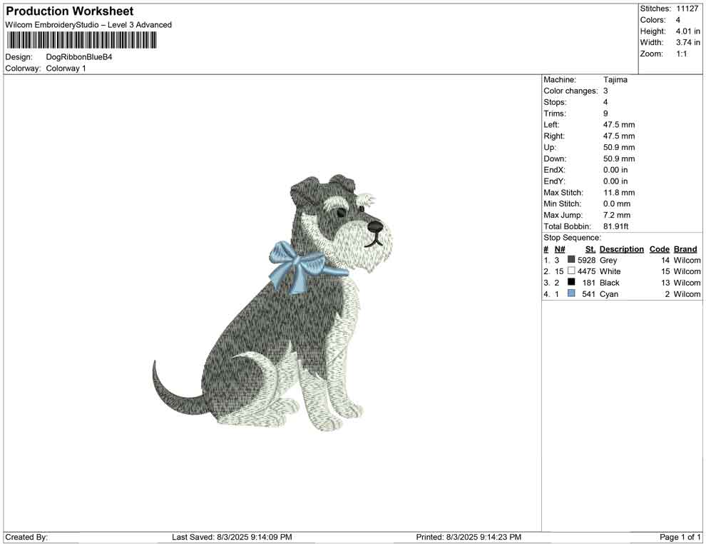 Dog Ribbon Blue B
