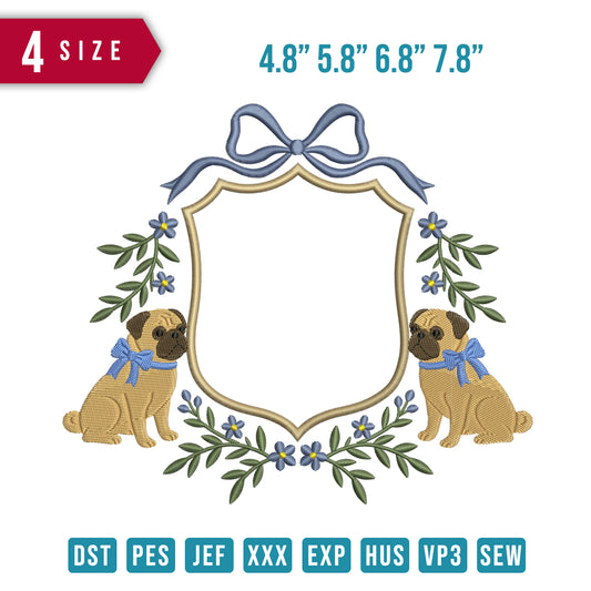Dog Ribbon Flower Blue