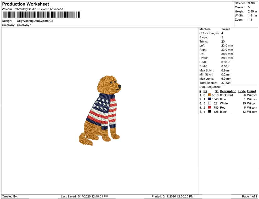 Dog Wearing Usa Sweater B