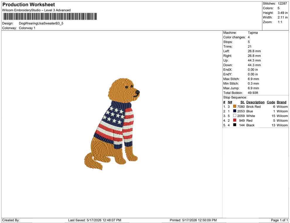 Dog Wearing Usa Sweater B