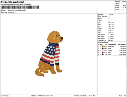 Dog Wearing Usa Sweater B