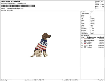 Dog Wearing Usa Sweater C