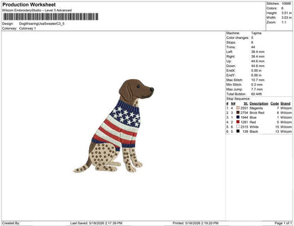 Dog Wearing Usa Sweater C
