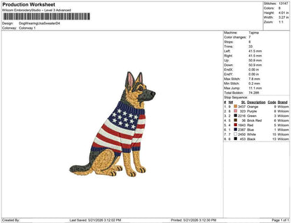 Dog Wearing Usa Sweater D