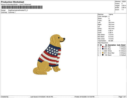 Dog Wearing Usa Sweater F