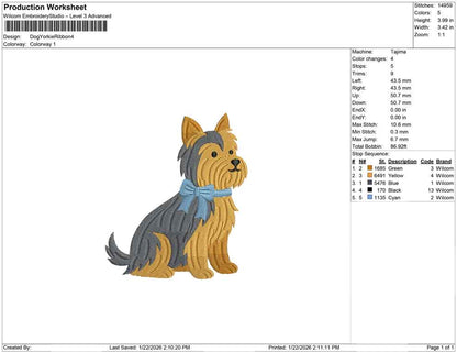 Dog Yorkie Ribbon