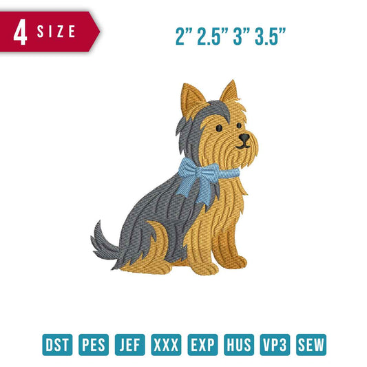 Dog Yorkie Ribbon