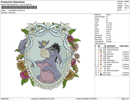 Eeyore Ribbon Frame