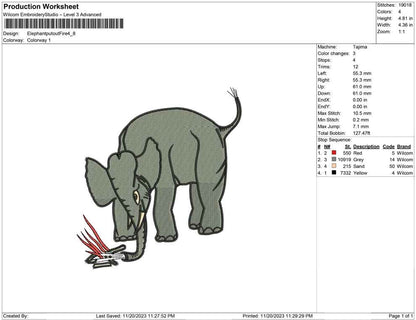 Elephant Cut out fire