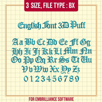 English Font 3D Puff BX
