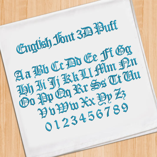 English Font 3D Puff