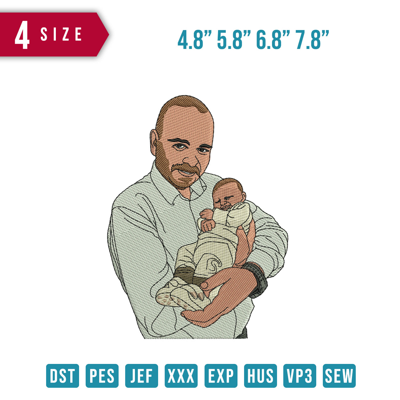 Father and baby smile