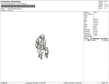 Father Son Walk Line art