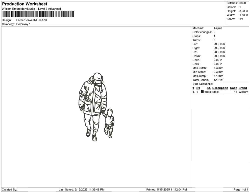 Father Son Walk Line art